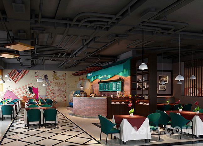 广州中大轻纺城咖啡厅--餐饮空间设计