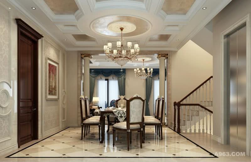 保集澜湾250平联排别墅项目装修欧式风格设计，上海腾龙别墅设计作品，欢迎品鉴