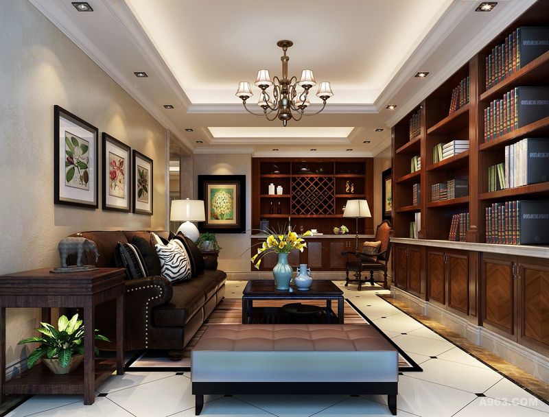 南汇蓝堡别墅项目装修新古典美式风格设计，上海腾龙别墅设计作品，欢迎品鉴