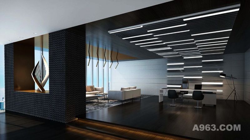 办公空间照明设计通过对室内特性、软装搭配、装饰色彩、空间材质、业主单位的行业特征等各方面因素的综合考量。