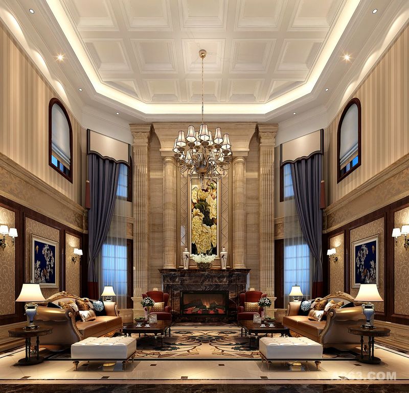 爱法奥朗庄园别墅装修新古典风格设计，上海腾龙别墅设计作品，欢迎品鉴