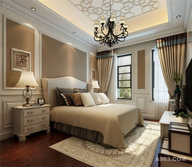 别墅装修美式新古典风格设计方案展示，上海腾龙别墅设计师刁振英作品，欢迎品鉴