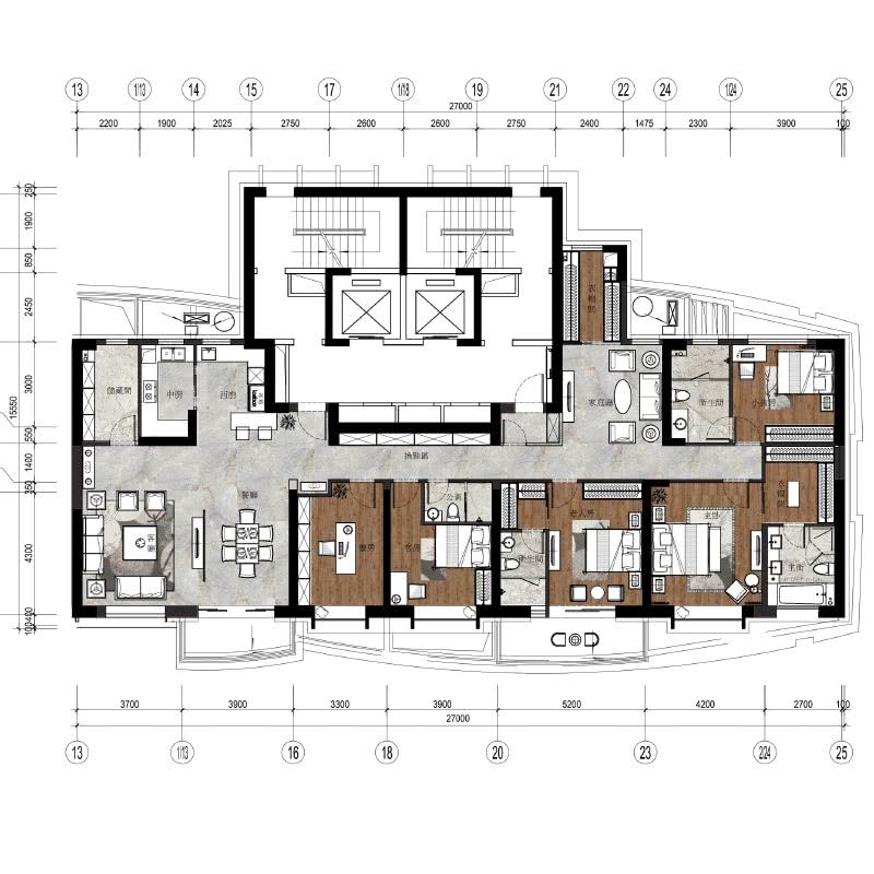 136平米+209平米-三代同堂家庭设计方案2