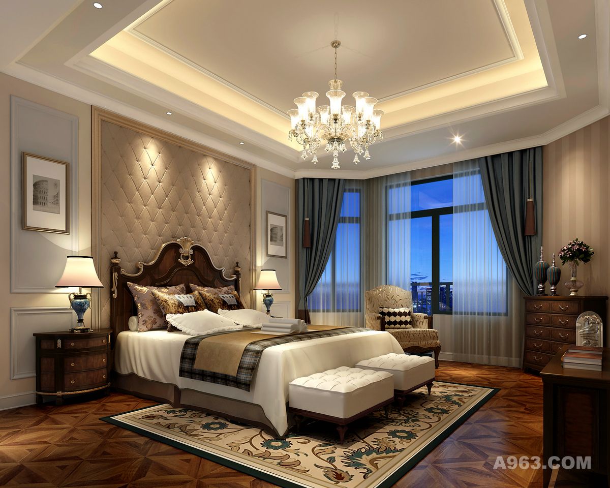 华庭别墅项目装修新古典风格设计，上海腾龙别墅设计作品，欢迎品鉴