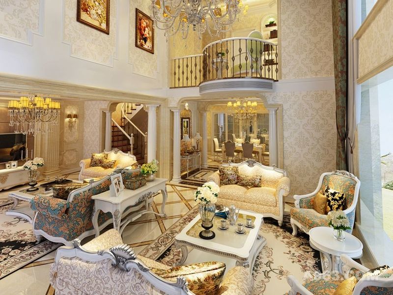 保利叶上海别墅项目装修欧式古典风格设计，上海腾龙别墅设计作品，欢迎品鉴