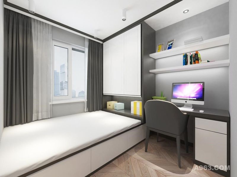 主卧室在户型中功能性与舒适度尤为重要，旨在打造精致细节、舒适娴静的居住环境。