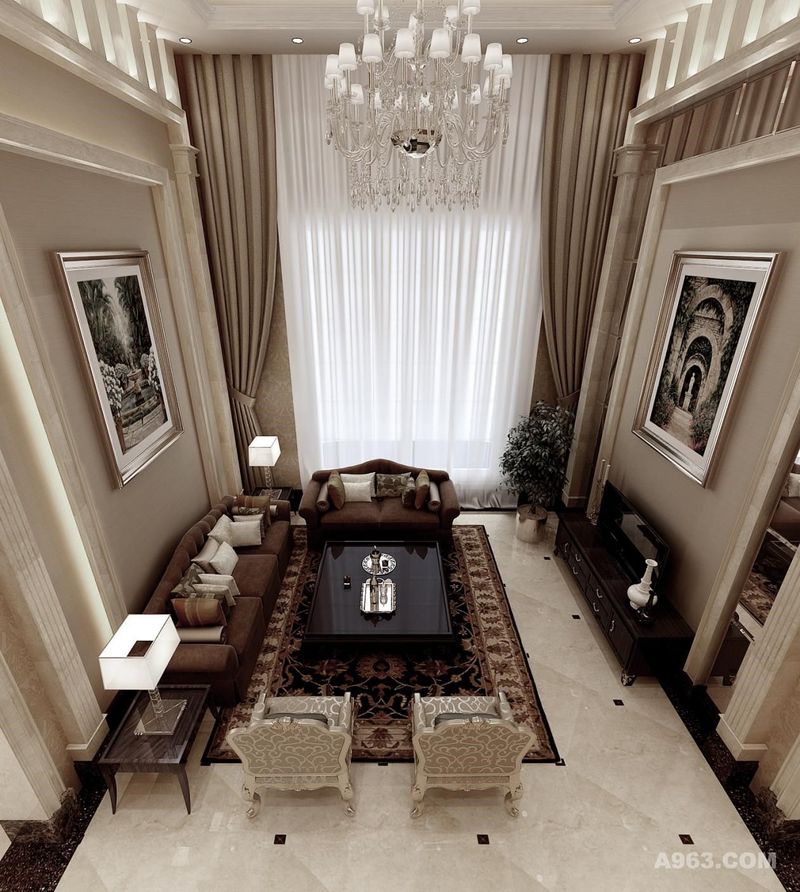 客厅是所有空间中面积占比重最大的空间，是最主要的起居活动中心，客厅的设计尤为重要。