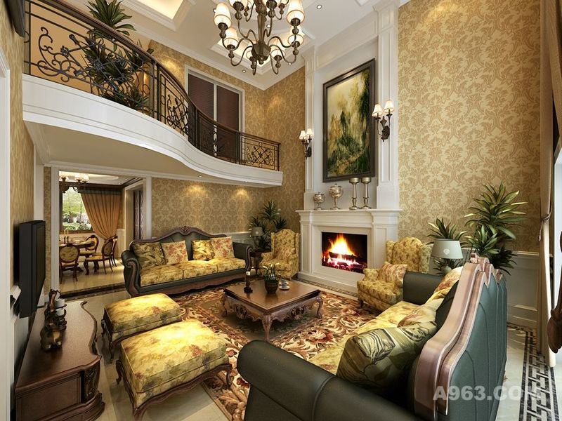 保利叶语356平别墅项目装修欧美风格设计，上海腾龙别墅设计作品，欢迎品鉴