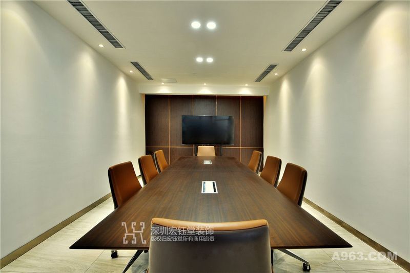 郑州专业办公室装修设计公司-新泰和通信工程公司现代新中式办公室会议室装修实景图