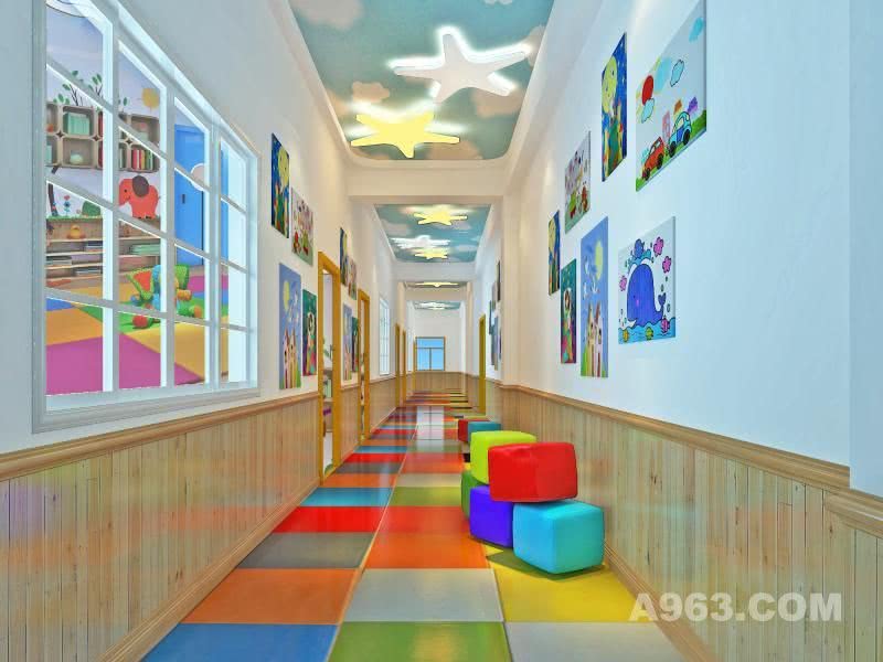 郑州高端幼儿园装修设计案例-美国艾利特幼儿园效果图