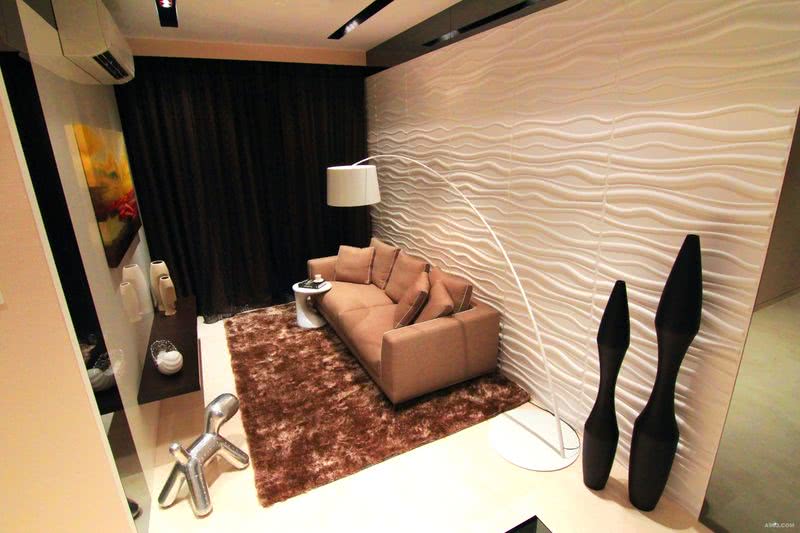 波浪板新加坡Seasuites样板间设计，3D板环保装饰板