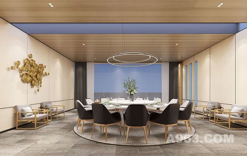 AM设计-奥北科技园企业会所餐厅空间设计
