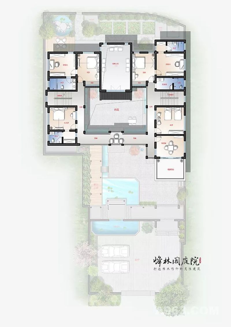 中式庭院建筑二层平面布置图