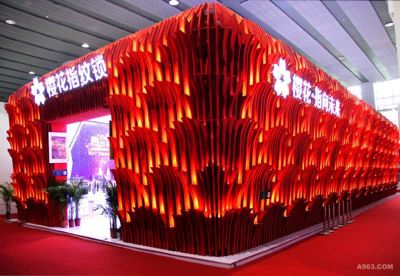 樱花指纹锁2017年7月广州建材展“绽放”品牌展外观设计