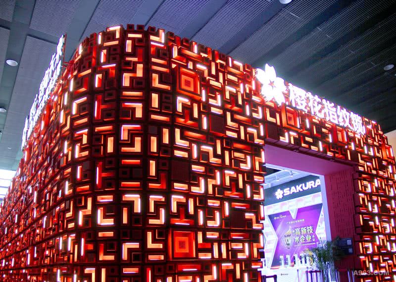 樱花指纹锁2018年7月广州建材展“智扫未来”品牌展外观设计