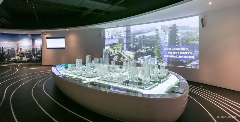 接待区(reception)，展有未來生活市鎮之模型及映片，介紹 未來城市之建造及生活模式。