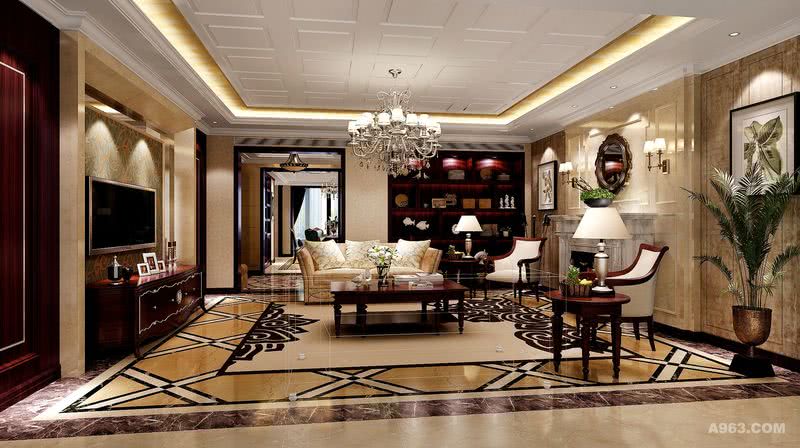 豫园别墅项目装修奢华欧式风格设计，上海腾龙别墅设计师林财表作品，欢迎品鉴
