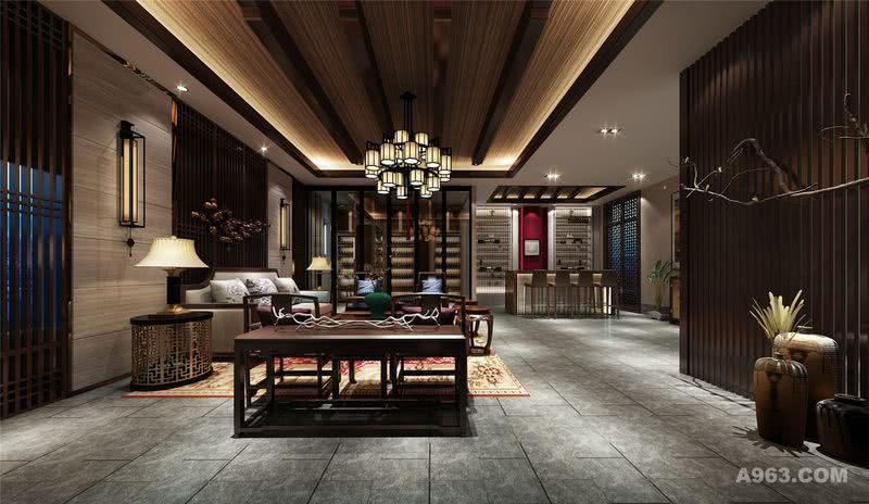 安徽2000平四合院别墅装修设计，上海腾龙别墅设计作品