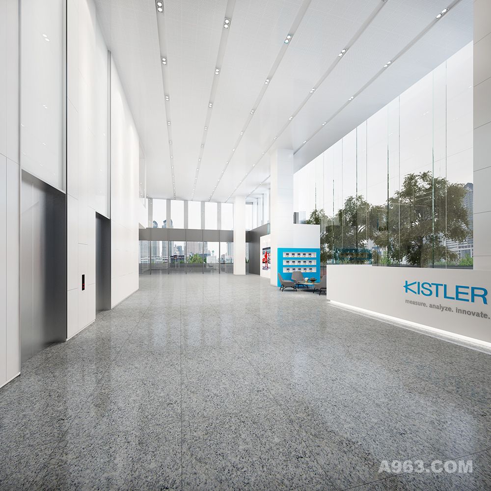 Reception desk
动态测量技术领域的全球市场领先者 奇石乐集团（Kistler）上海的办公室，位于虹桥商务区一座地上六层地下一层的独栋建筑，开敞高挑的建筑空间，在HTD设计团队的创意打造下，极具灵活性，表现在能够随时应对变化的能力。明亮、纯净、优雅，空间不仅极具表现力还非常高效，精彩的设计超乎了大家的想象。奇石乐集团（Kistler）上海的办公空间设计再次阐述了它成功的商业模式和文化理念。
