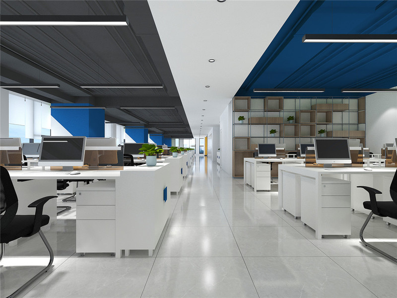 敞开办公区-郑州龙子湖云智科技现代简约风办公室装修设计方案