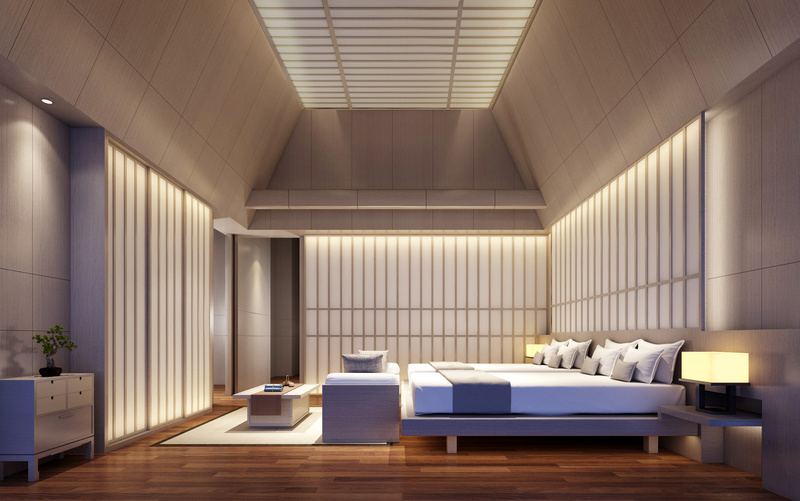 客房，整个空间以日式的简约 休闲为设计理念延续整个空间