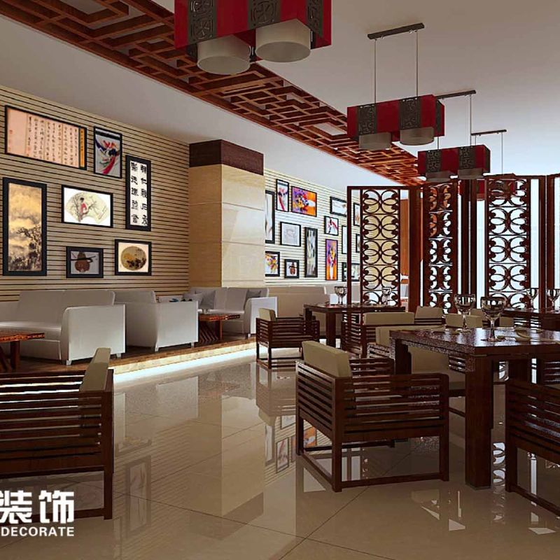 中式茶餐厅装饰设计施工案例
