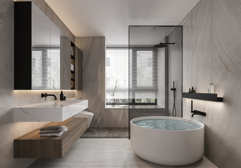 淋浴与浴缸的搭配，更能体现业主对生活品质的追求。
