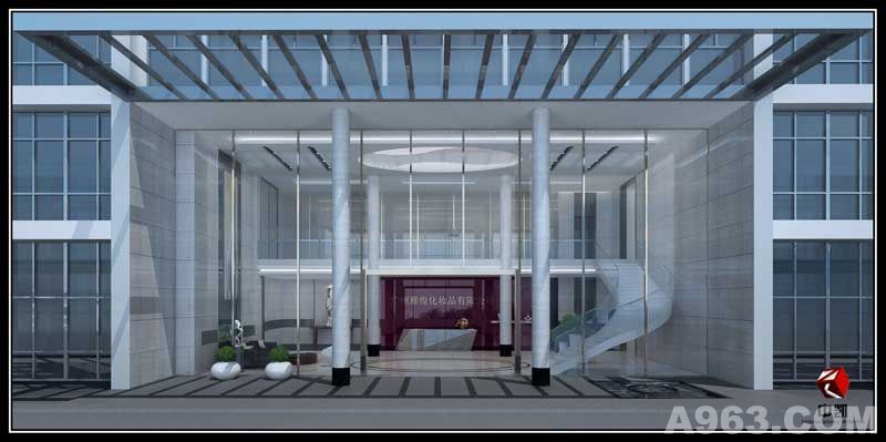 中凯设计——广州雅煌化妆品办公楼设计：入口门厅