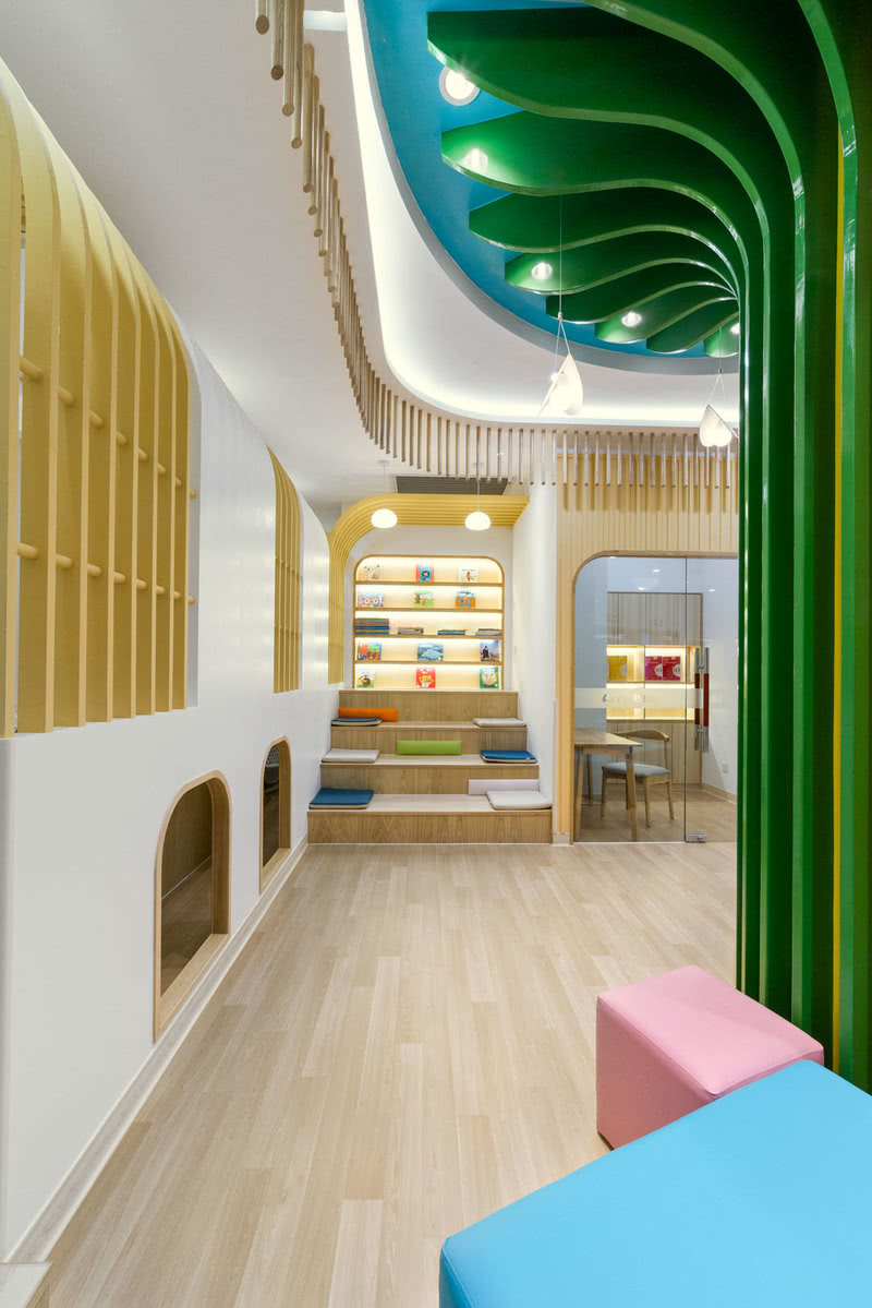 开普俊梦儿童空间设计——爱育幼童设计 绘本区设计  大厅绘本区设计