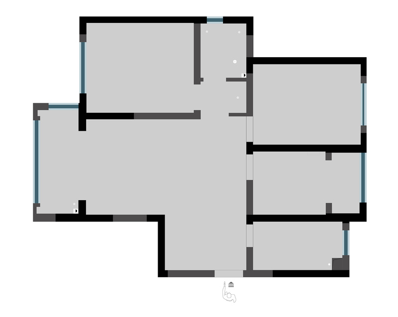 这是一个小三居的户型，由于是单人独居，所以我们去掉了一间面积小的卧室，将户型根据业主的需求进行重新的空间规划。

取消阳台推拉门扩大客厅面积，餐厅位置调整为另外一个小房间，保留原本北侧的小阳台，将生活和晾晒的功能分别规划到南北2个阳台，让各个空间更加通透。