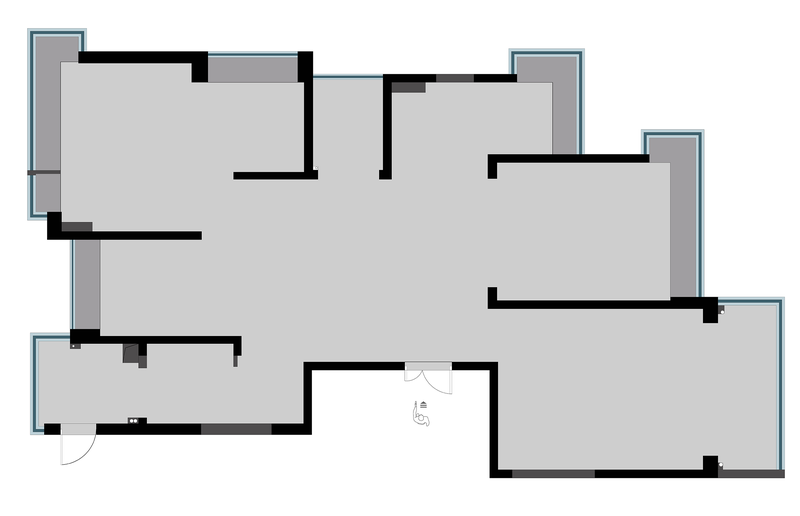 图|原始户型图
业主需求：
1. 居住基本需求为四室空间；
2. 男主需要独立游戏室一间，家有二宝，女娃男娃；
3. 储物空间需求大；
4. 主卧套间私享氛围希望更好点。

