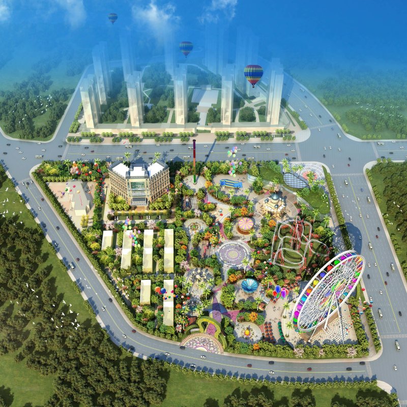 龙南市宝贝游乐场规划设计-以旅游项目加持的建筑项目修建性详细规划。
