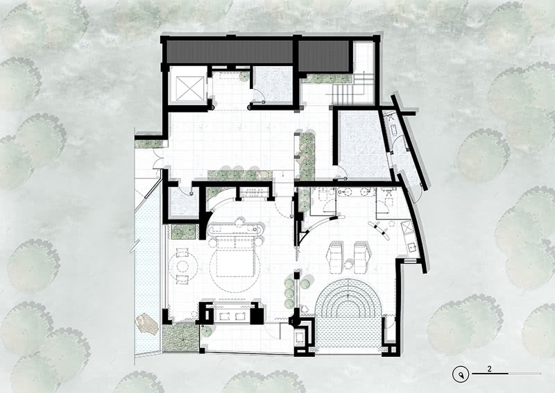 B5一层平面图 The Ground Floor  Plan ©USUAL Studio