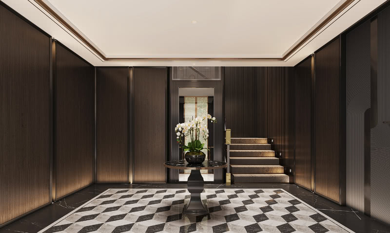 穿越过厅深入内部，每个空间都有不同的呈现，运用设计线条注重层次韵味，对于细节、品质的高度追求，从而激发来客对于现代感、高级感的联想。