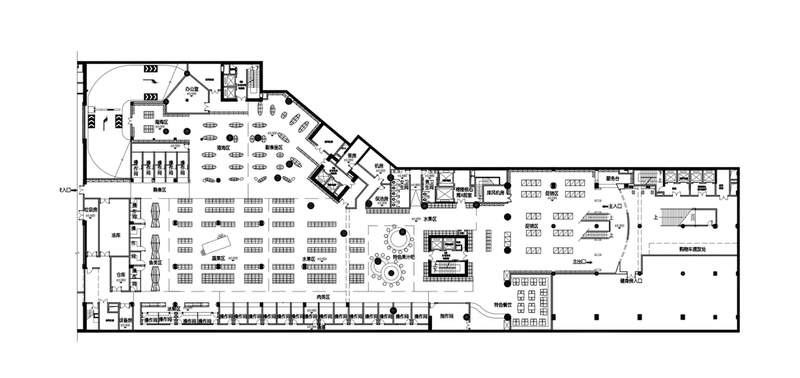 项目名称：广州绿菜君智能购物中心
服务内容：室内设计
面积： 4100㎡