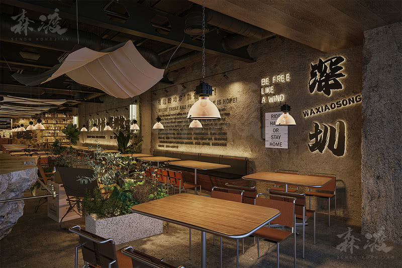 森渡餐饮空间设计作品-- 蛙小怂 烧烤店设计-深圳餐厅设计