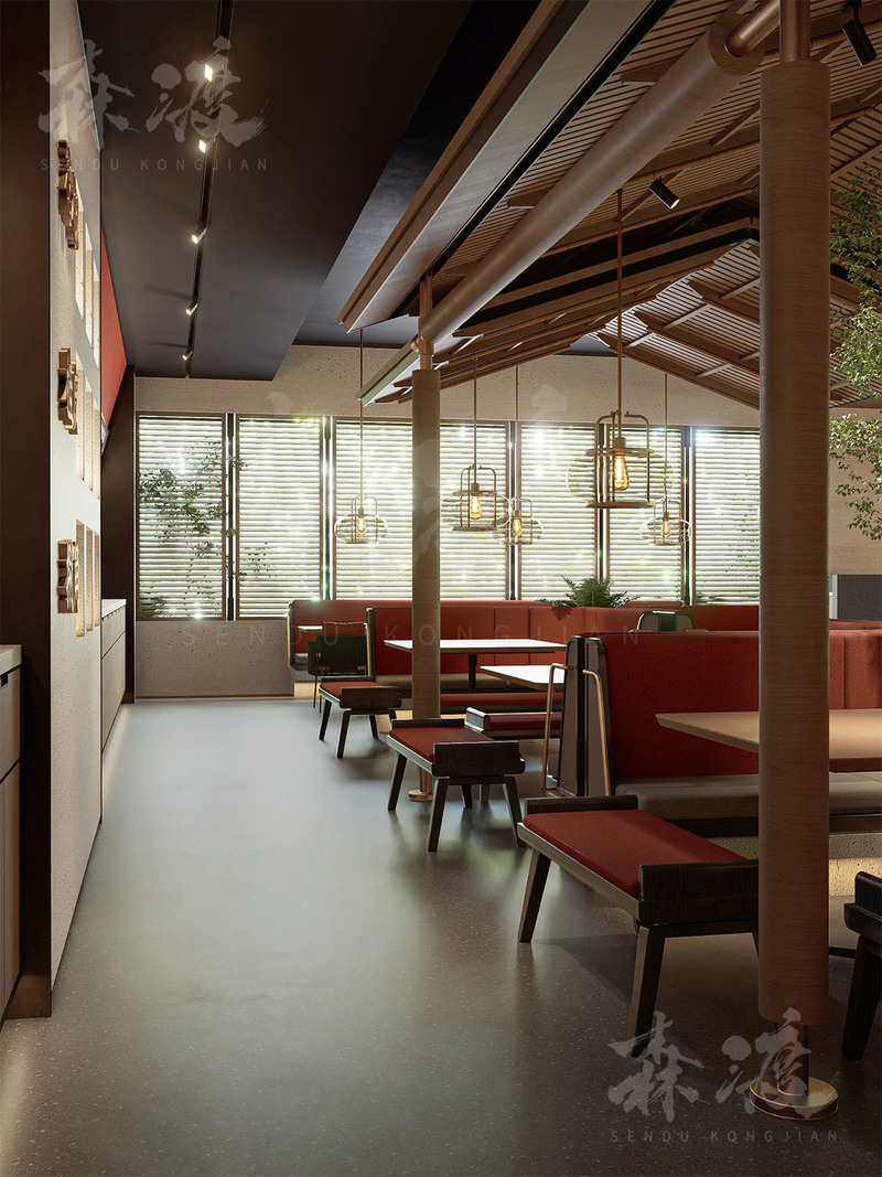 森渡空间设计- 渝月.川菜馆设计-餐饮空间设计