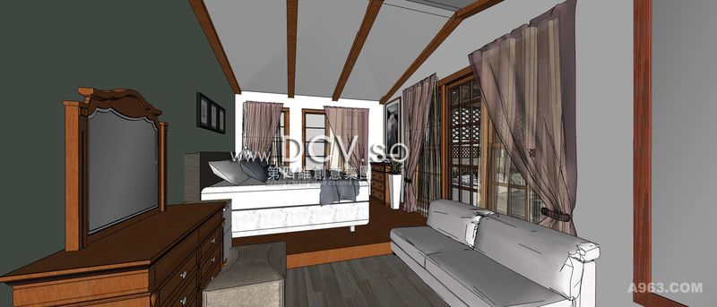 西安最受网友称赞的别墅室内装修设计-白桦林间样板间