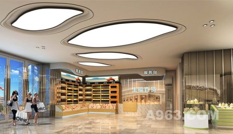 四川商场装修设计可参考广东天霸设计最新一套效果图-入口效果
