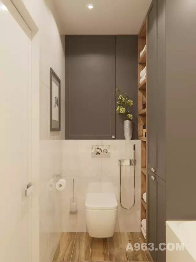 尽管空间很狭长，但干湿分离做的非常好，卫生间舒适明亮。