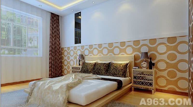 广州时代家园小区中式风格装修效果图——卧室