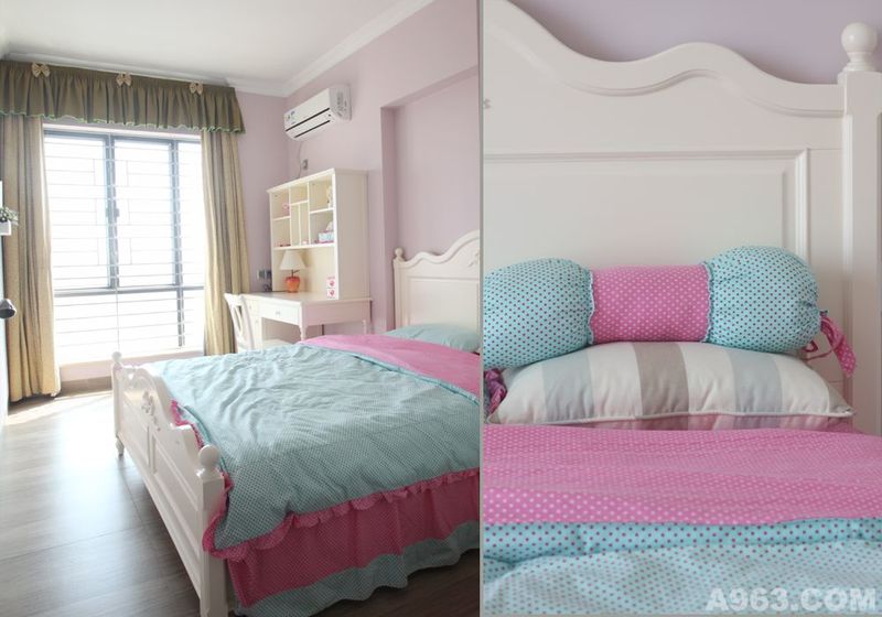 粉色系房间，住着一个等待长大的小公主