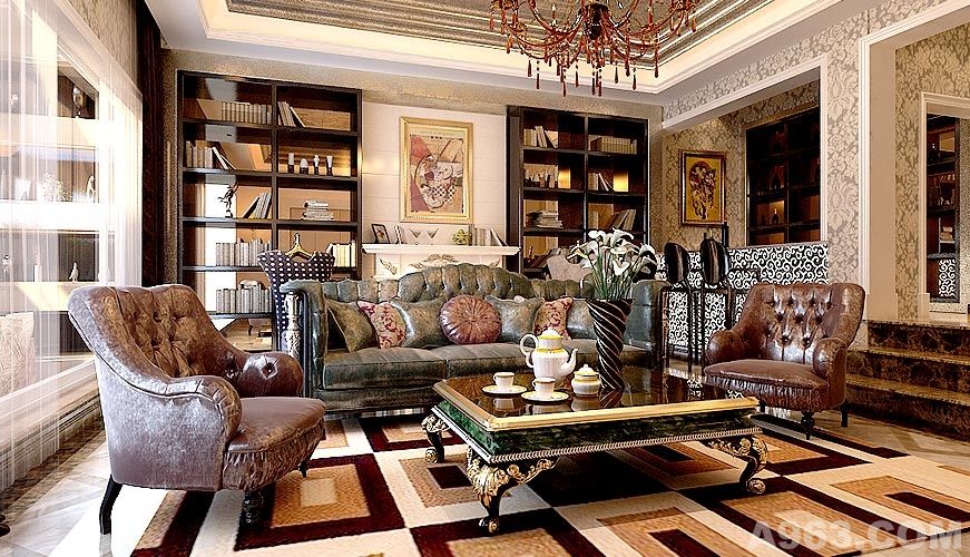 客厅装修实景图片，客厅选用了带有欧式气息的布衣沙发。