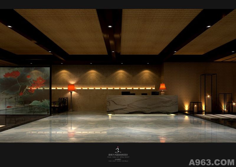 天沐国际温泉度假酒店设计-SPA前厅