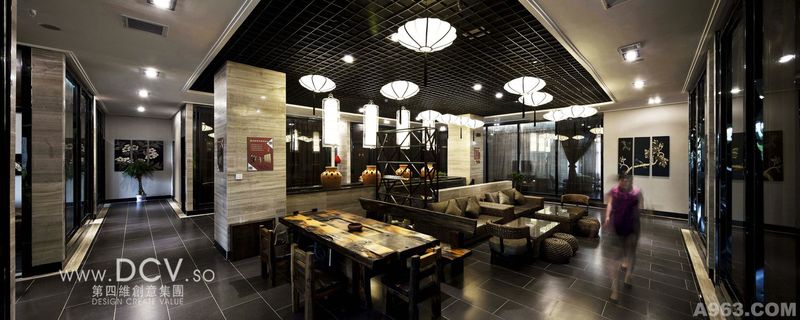 西安茶秀会所室内设计—渭南周和茗茶 新中式餐厅