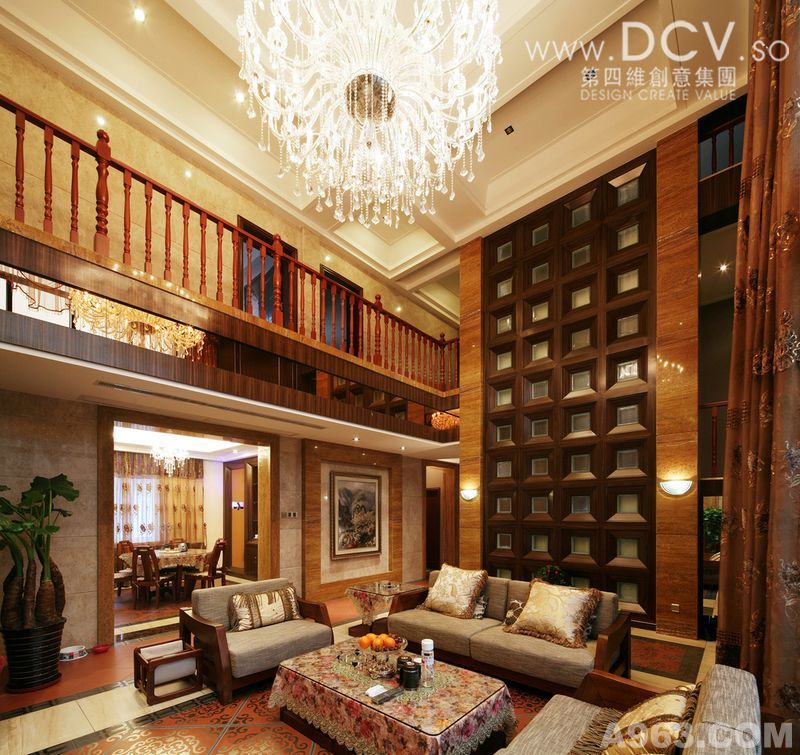 西安家装住宅室内设计－丰源美佳豪宅别墅 样板间 新中式东南亚风格