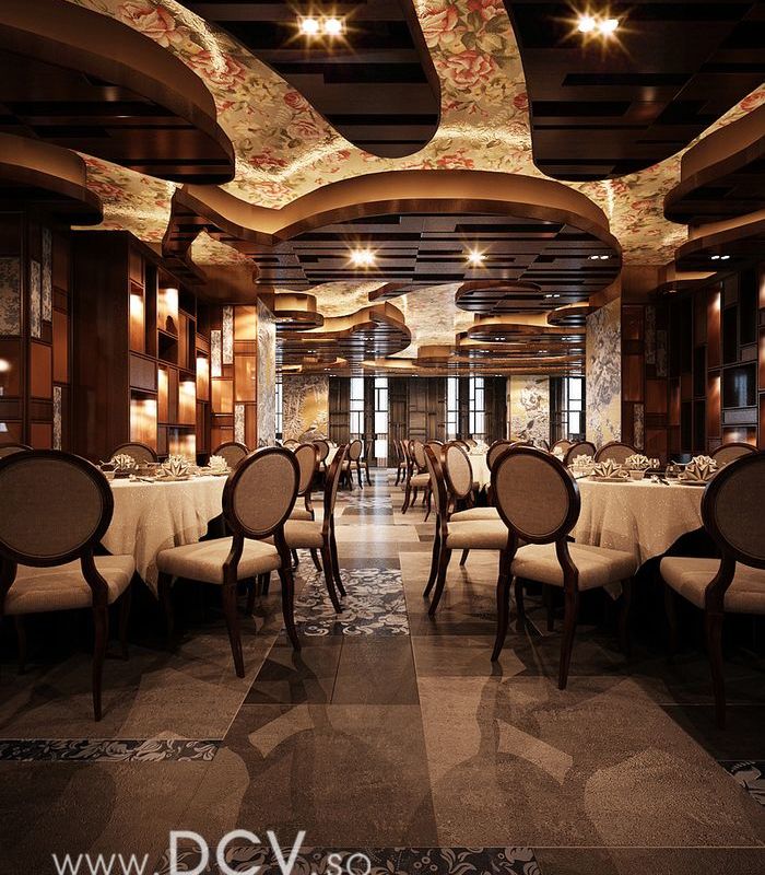 西安特色餐饮室内设计—太子轩青花主题餐厅 新中式风格