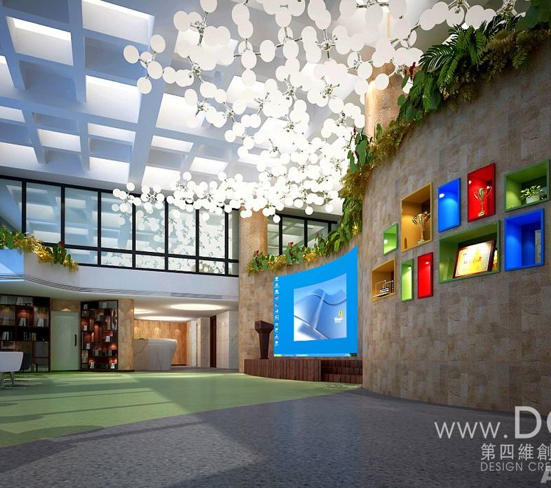 西安办公室内设计—品格集团公司 办公空间 特色生态风格 农业 医疗 教育