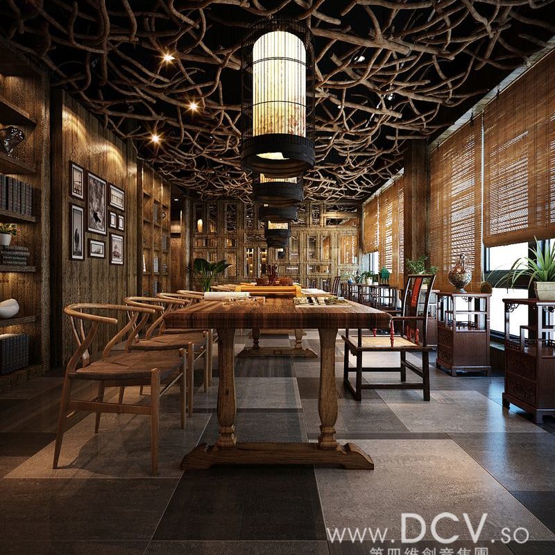 王咏设计-西安泾阳德林茶秀会所主题餐厅室内设计