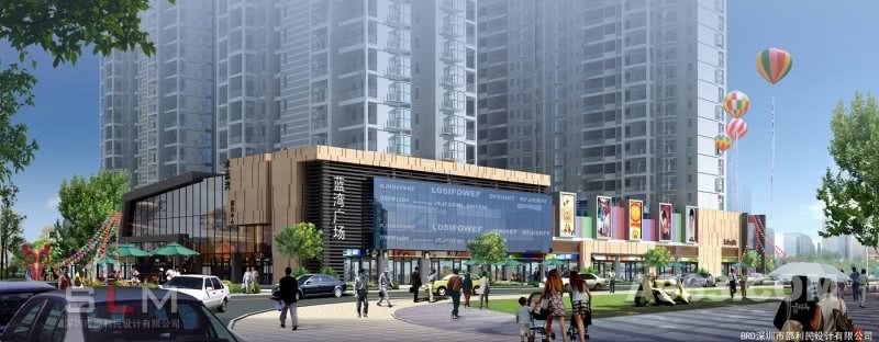 深圳水蓝湾商业空间及建筑外立面设计